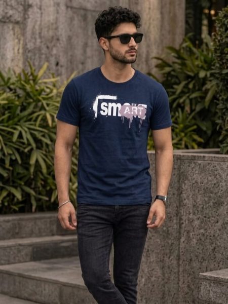 THE SMART ART TEE- NAVY