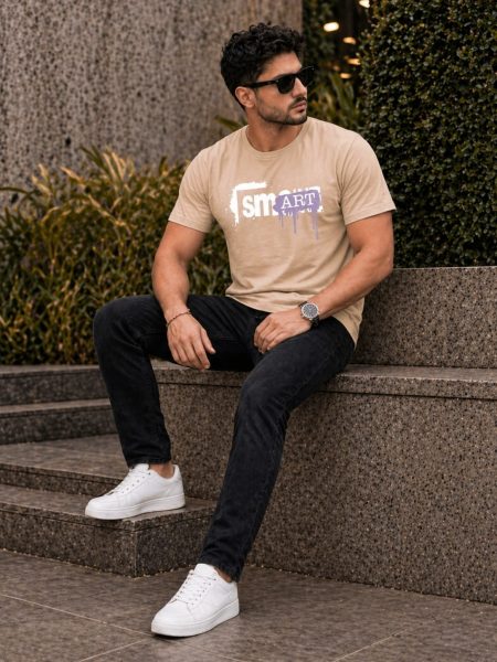 THE SMART ART TEE- BEIGE